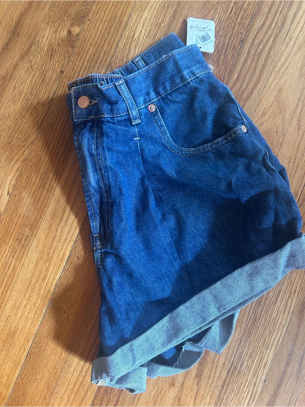 Free People Danni Roll Cuff Denim Shorts